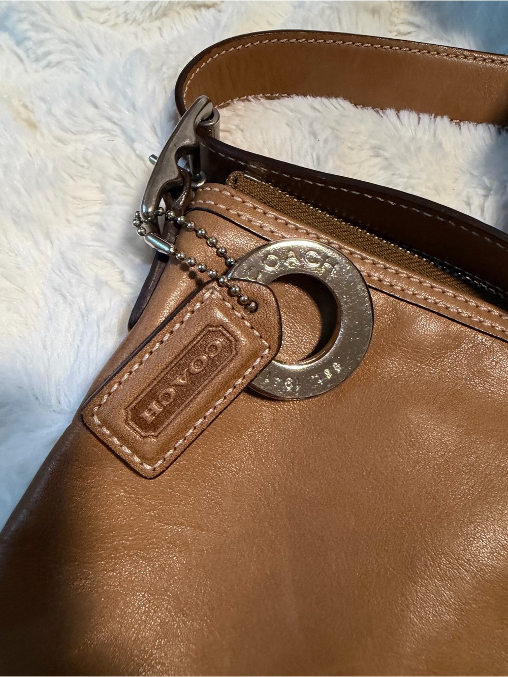 Coach upcycled hardware silver bag charm